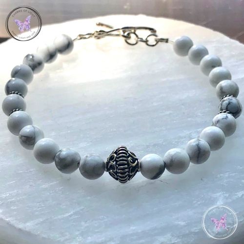 Howlite Bracelet with Feature Silver Bead